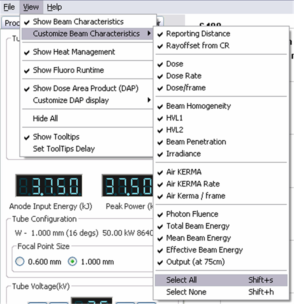 There are 17 different 'readings' from the 'detector' that can be displayed. It is unlikely the user would want all displayed at the same time, so they can be selected in the view menu.